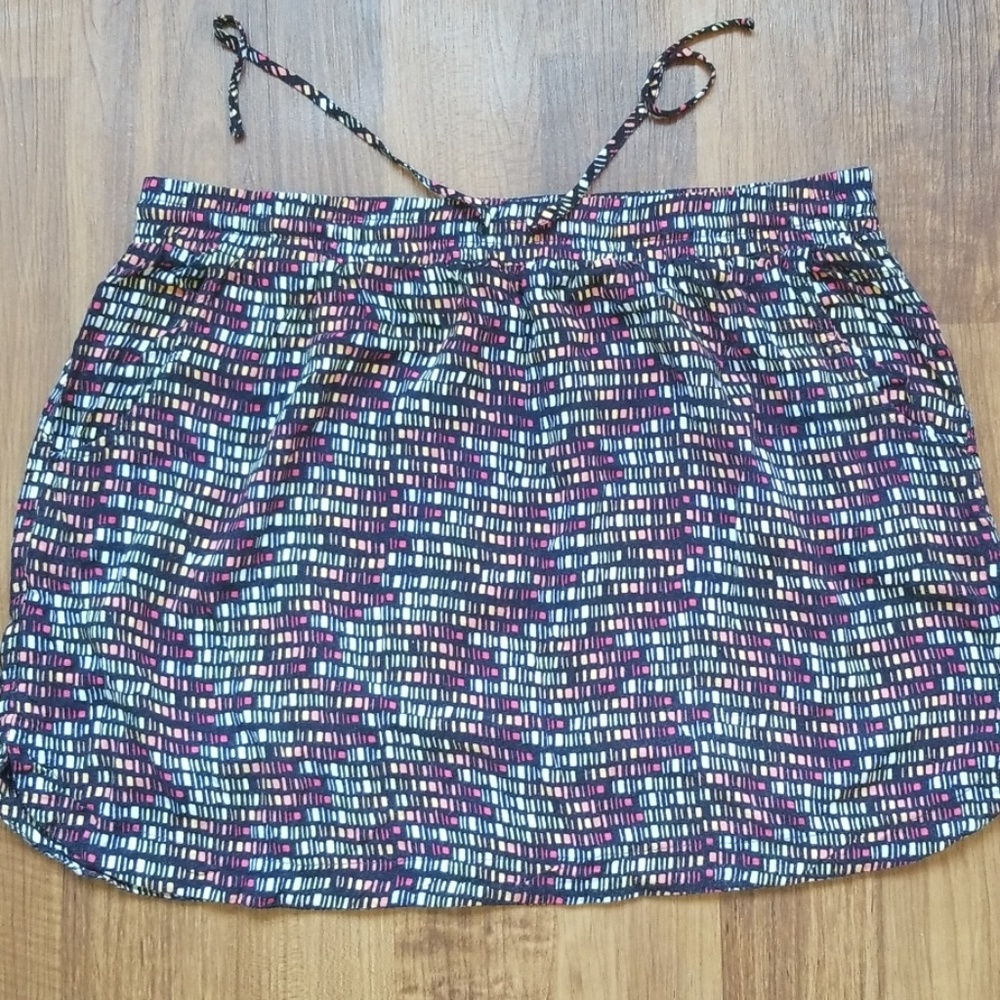 Drawstring Rainbow Block Skirt